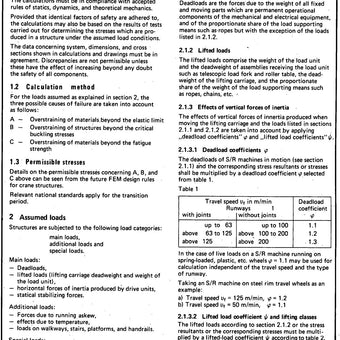 FEM 9.311 - Rules for the Design of Storage and Retrieval Machines - Structures