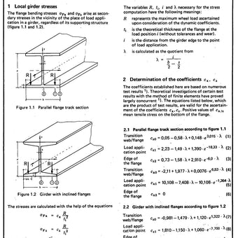 FEM 9.341 - Lifting Equipment: Local Girder Stresses