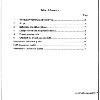 FEM 9.881 - Project Planning Data for Selection of Drives for Storage and Retrieval Machines