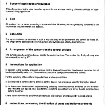 FEM 9.941 - Series Lifting Equipment: Graphical symbols for control devices